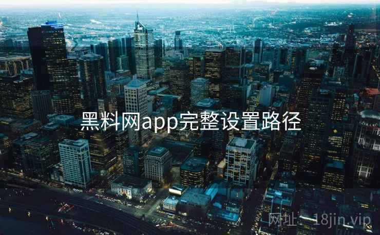 黑料网app完整设置路径  第1张