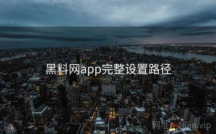黑料网app完整设置路径  第2张